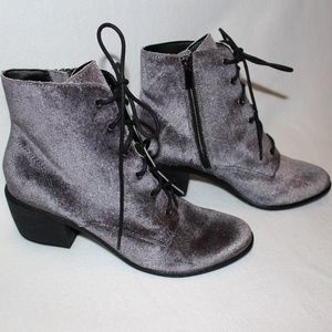 NEW Dolce Vita Velvet Bardot Charcoal Gray Booties